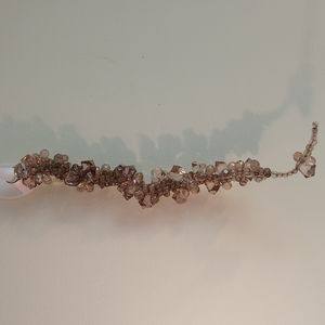 - Light clear  purple topaz irradescent beaded hanging crystal decor